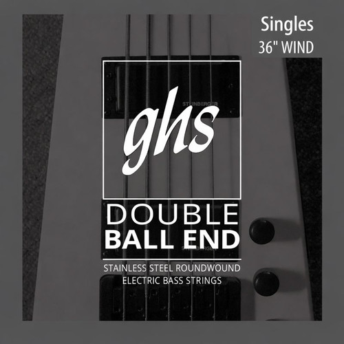 GHS Stainless Steel Double Ball End Bass Strings - Singles (36" Wind)