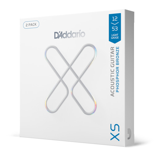 D'Addario XS Phosphor Bronze Acoustic Guitar Strings; 12-53; 2-PACK