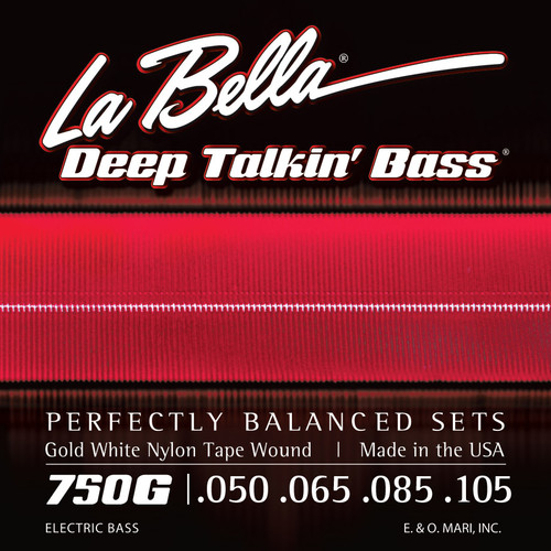 La Bella Deep Talkin' Bass Guitar Strings - Gold White Nylon Tape Wound 50-105