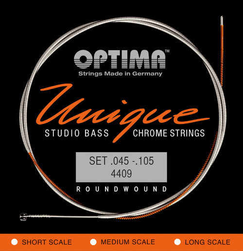 Optima Unique Chrome Studio Bass Guitar Strings - long scale