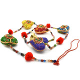India and Asia Strand of Fabric Hearts with Bell, from India