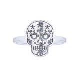 Day of the Dead / Dias de los Mueros Sugar Skull Ring - .925 Sterling Silver, custom made for Native 