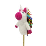 Felt Rainbow Unicorn Finger Puppet, Handmade Fair Trade from Nepal