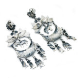 Mexico and Central America Large Sterling Stud Earrings with Animals by Federico Jimenez