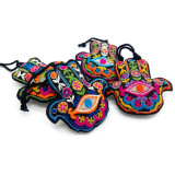 India & Asia Felt Embroidered Hamsa & Evil Eye Wall Hanging/Ornament - 3, Fair Trade from India 