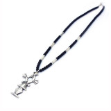 Africa Tuareg Takarmenda Cross Necklace, Fine Silver Elhadji Koumama, Agadez Niger 