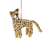 India & Asia Handmade Felt Leopard Ornament, Fair Trade from Nepal  