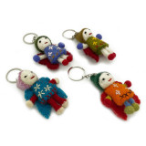 India & Asia Felt Embroidered Fairy Keychain, Orange -  Handmade Fair Trade Nepal 