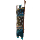 Haiti Spirit Totem Wall Hanging by Diné (Navajo) Artist Peter Ray James - Abundance, Native American Handmade in New Mexico 