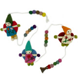  Embroidered Felt Fairy Long Vertical Garland  -  Handmade Fair Trade Nepal