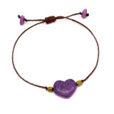 Ecuador Tagua Nut Purple Heart Adjustable Bracelet, Handmade Fair Trade from Ecuador 