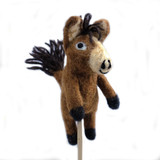 Handmade Felt Horse Finger Puppet/Ornament from Nepal