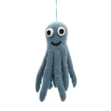 Handmade Felt Octopus Ornament, Fair Trade from Nepal