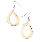 Tagua Nut Organic Shape Hoop Earrings - Ivory, Handmade Fair Trade from Ecuador