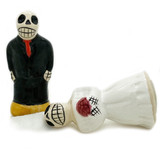 Day of the Dead / Dias de los Muertos Ceramic Bride and Groom Salt and Pepper Shakers , from Mexico