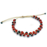 Huayruro Seed Adjustable Bracelet for "Good Luck & Protection", Handmade Fair Trade from Peru