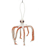 Beaded Octopus Ornament - White, Fair Trade Handmade in Guatemala