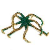 Beaded Octopus Ornament - Gold, Fair Trade Handmade in Guatemala
