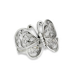 Filagree Style Butterfly Ring -  Sterling Silver, Made in Thailand