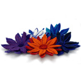 Large Handmade Felt Flower Brooch - Purple and Deep Violet, Fair Trade from Nepal