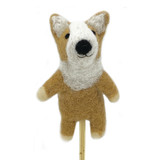 Felt Corgi Finger Puppet / Ornament, Handmade fair Trade from Nepal