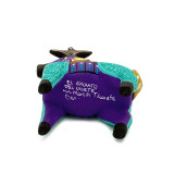 Hand Carved and Hand Painted Purple & Turquoise Chubby Alebrije Reindeer - from Oaxaca, Mexico