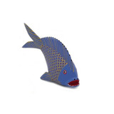 Hand Carved and Painted Alebrije Little Blue Fish by Artist Rene Xuana - from Oaxaca, Mexico