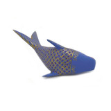 Hand Carved and Painted Alebrije Little Blue Fish by Artist Rene Xuana - from Oaxaca, Mexico