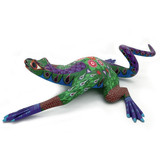 Hand Carved and Intricately Painted Alebrije Iguana Lizard by Oaxacan Artist Gerardo Angeles, Mexico