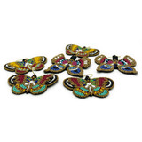 Colorful Spring Beaded Butterfly Earrings - One, Handmade in India