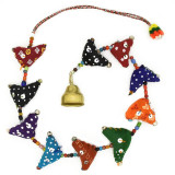 Prosperity Hens for Prosperity and Good Luck - Strand of 10 Hens with Bell, Handmade from India