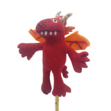 Handmade Felt Red Flying Dragon Finger Puppet / Ornament, Fair Trade from Nepal