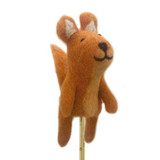 Handmade Felt Squirrel Finger Puppet / Ornament, Fair Trade from Nepal