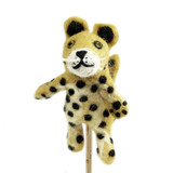 Felt Leopard Finger Puppet / Ornament, Handmade Fair Trade from Nepal