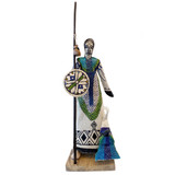 Large Pucuna Blue Hummingbird Doll Sculpture - Handmade by the Ticuna People of Colombia