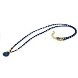 Handmade Crochet Silk Necklace with Lapis and Gold-Filled Findings, from Brazil Handmade Crochet Silk Necklace with Lapis and Gold-Filled Findings, from Brazil