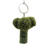 Smiling Happy Felt Broccoli Keychain / Ornament, Handmade Fair Trade Needle Felted from Nepal