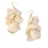 Tagua Nut Long Cascade Earrings - Ivory, Handmade Fair Trade from Ecuador