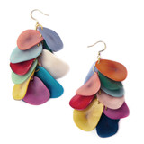 Tagua Nut Long Cascade Earrings - Bright Mulitcolor | Handmade Fair Trade from Ecuador