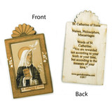 St. Catherine of Siena Pocket Size Retablo - Patroness of Nurses, Sick People, Firefighters, Invoked Against Fire, Illness, Miscarriages and Sexual Temptation