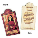 Santa Cecilia Pocket Size Retablo - Patroness of Composers, Musicians and Music, by artist Lynn Garlick