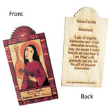 Santa Cecilia Pocket Size Retablo - Patroness of Composers, Musicians and Music, by artist Lynn Garlick
