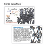 Fancy Bird with 3D Wing, Handmade Fair Trade Oil Drum Art from Haiti