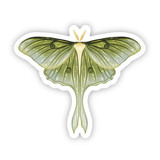 Luna Moon Green Moth Matte Sticker