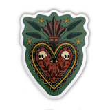 Milagro Sacared Heart with Skulls and Seeing Eye Matte Sticker