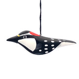 Handmade Downy Woodpecker Balsa Wood Ornament, Fair Trade Handmade from Nicaragua