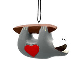 Handmade Sloth with Heart Balsa Wood Ornament, Fair Trade Handmade from Nicaragua