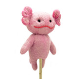 Felt Pink Axolotl Finger Puppet / Ornament, Handmade Needle Felted and Fair Trade from Nepal