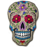 Large Embroidered Sugar Skull / Dias de los Muertos Pillow, Fair Trade, Made in India Large Embroidered Sugar Skull / Dias de los Muertos Pillow, Fair Trade, Made in India
