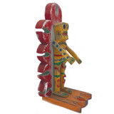 Rustic Wooden Hand Carved and Painted Skeleton Sculpture Stand or Bookend, Handmade from Guatemala